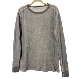 Wallace & Barnes Shirt Mens L Gray Waffle Knit Thermal Marled Long Sleeve Casual